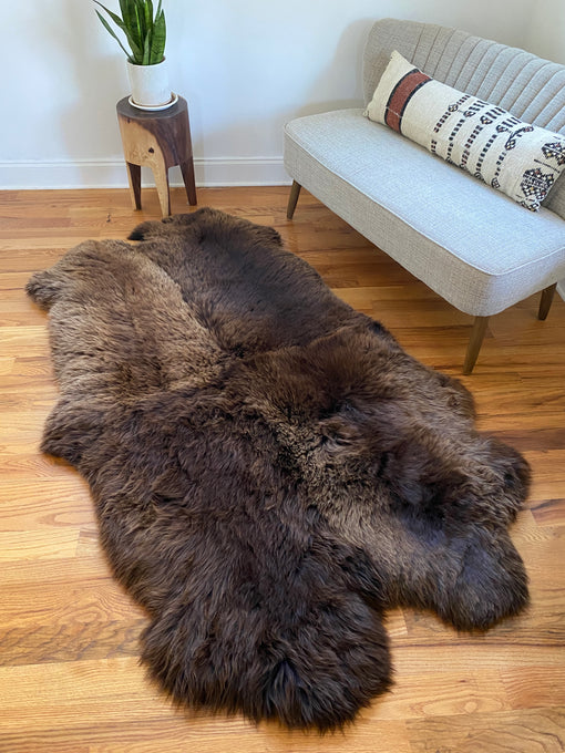 Plush Rich Brown Sheepskin Quad