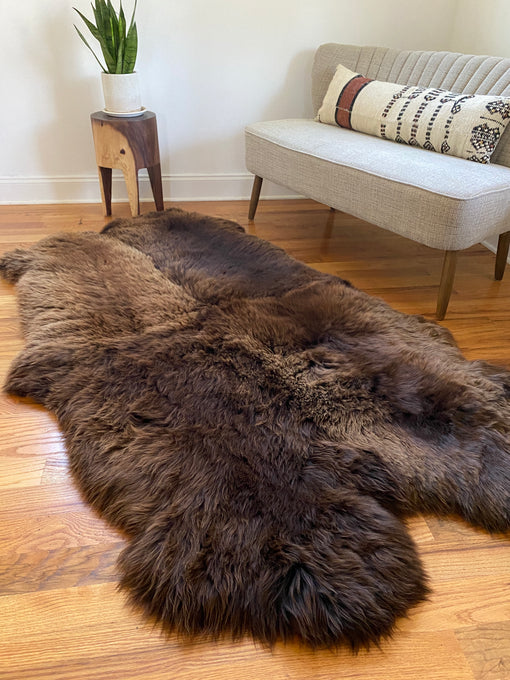 Plush Rich Brown Sheepskin Quad