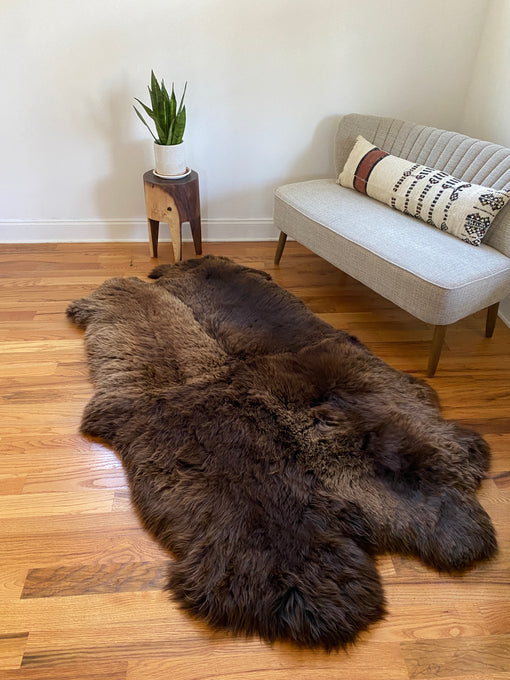 Plush Rich Brown Sheepskin Quad