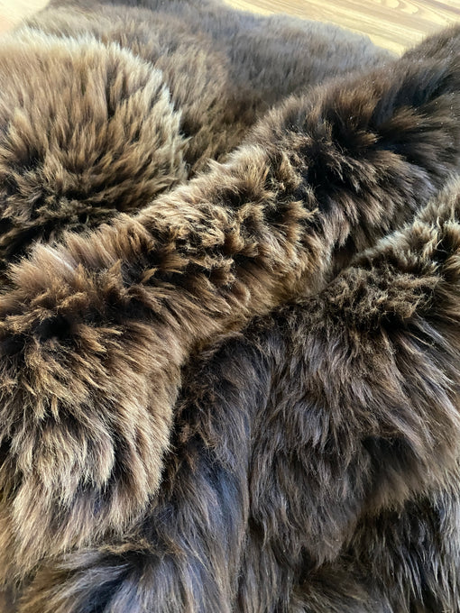 Plush Rich Brown Sheepskin Quad