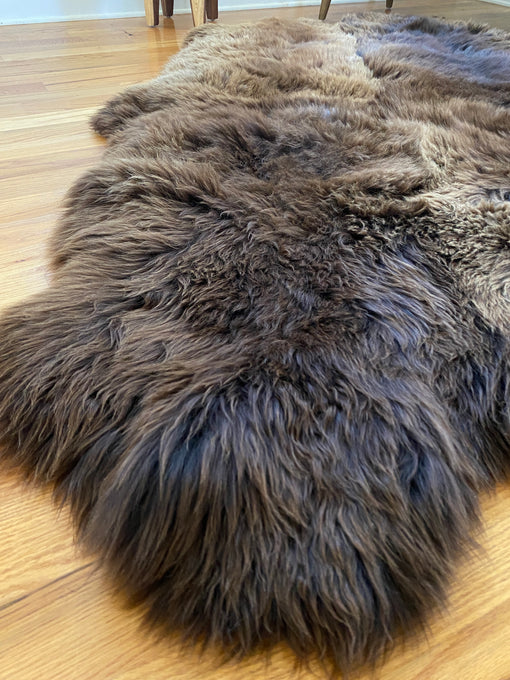 Plush Rich Brown Sheepskin Quad