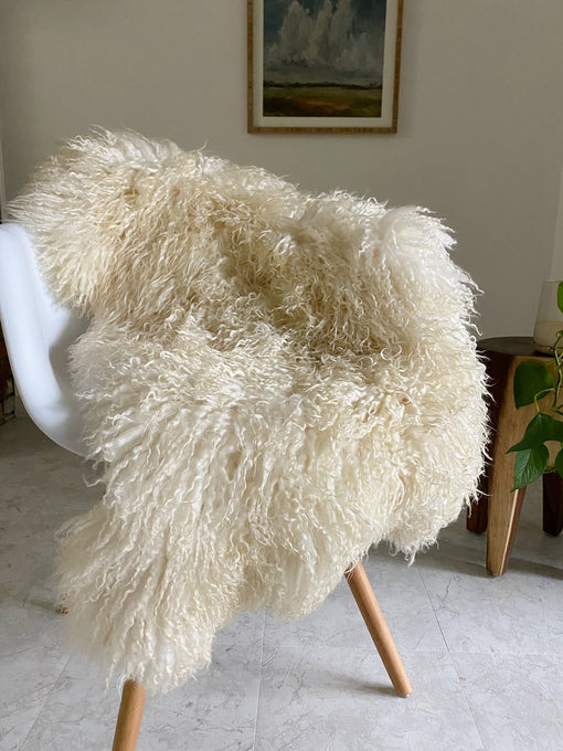 ivory longhair sheepskin 