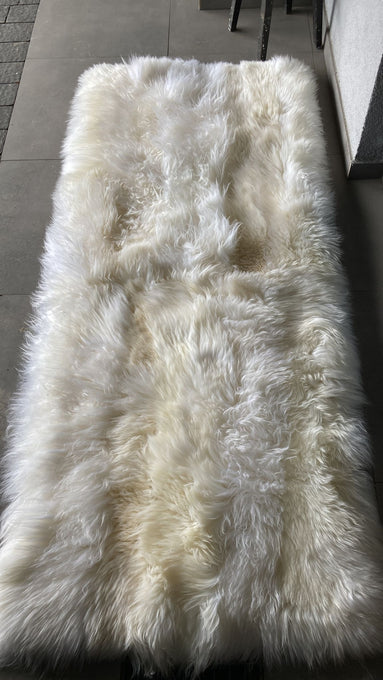 Ivory Plush Rectangle Sheepskin Area Rug