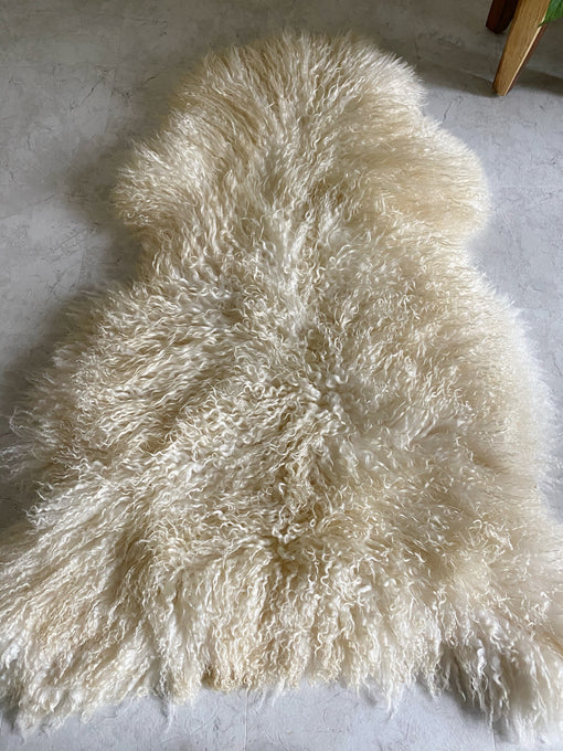 white curly sheepskin 